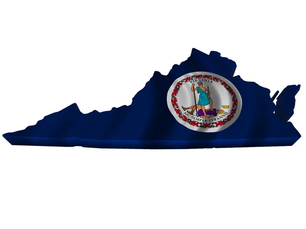 Флаг и карта Вирджинии — стоковое фото