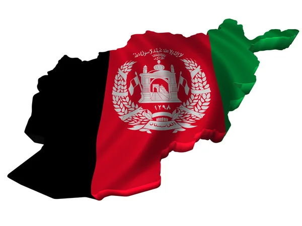 Vlajka a mapa Afghánistánu — Stock fotografie