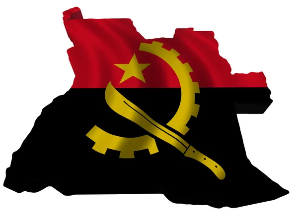 Flagga och karta över angola — Stockfoto