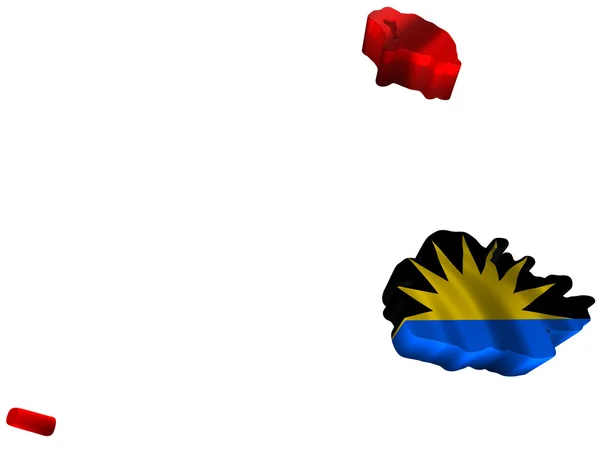 Flag and map of Antigua and Barbuda — Stock Photo, Image
