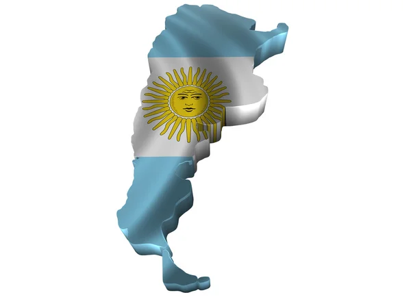 Vlajka a mapa Argentiny — Stock fotografie