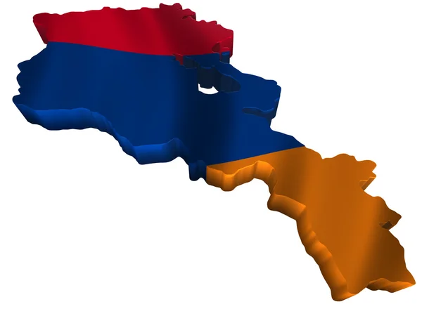 Σημαία και χάρτη της Αρμενίας — Φωτογραφία Αρχείου