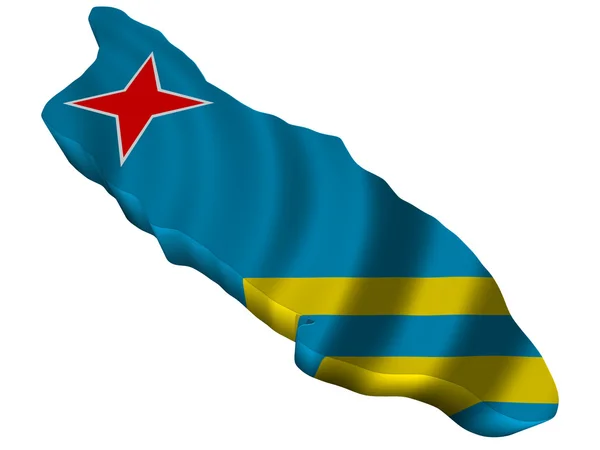 Flag and map of Aruba — Stock Photo, Image