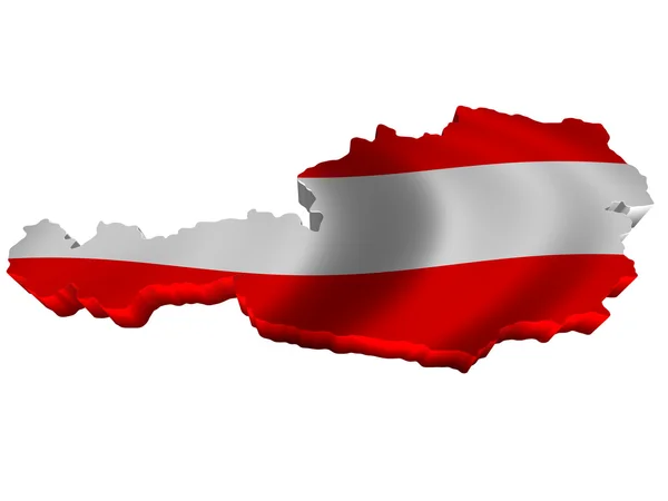 Vlajka a mapa Rakouska — Stock fotografie