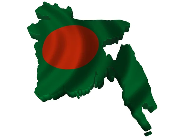 Vlag en kaart van bangladesh — Stockfoto