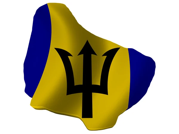 Flag and map of Barbados — Stock Photo, Image