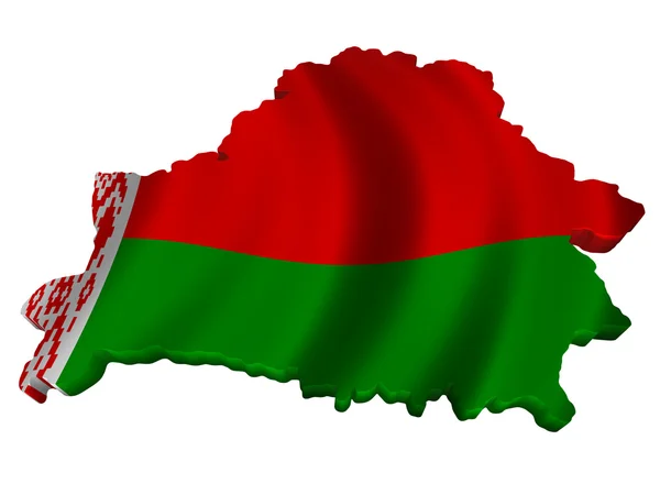 Flagga och karta över Vitryssland — Stockfoto