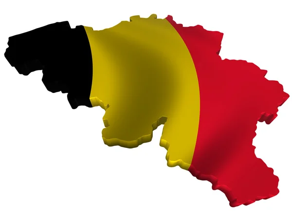 Drapeau et carte de Belgique — Photo