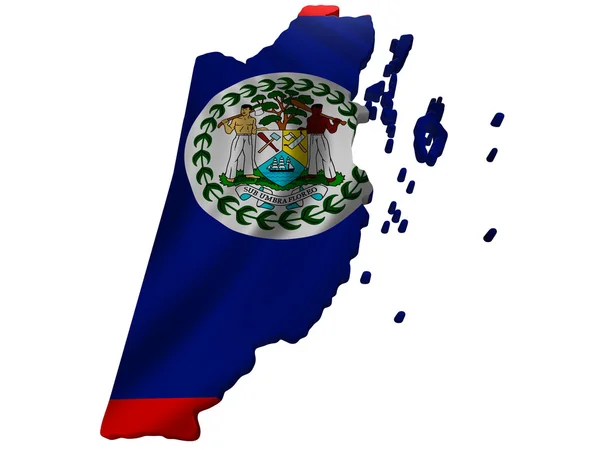 Flag and map of Belize — Stock Photo, Image