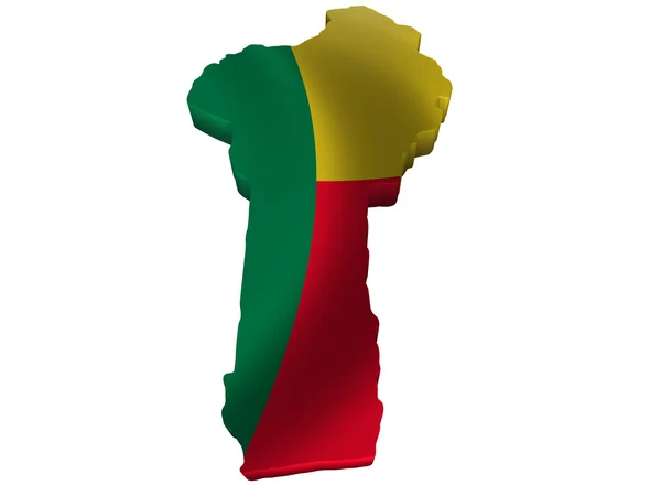 Флаг и карта Бенина — стоковое фото