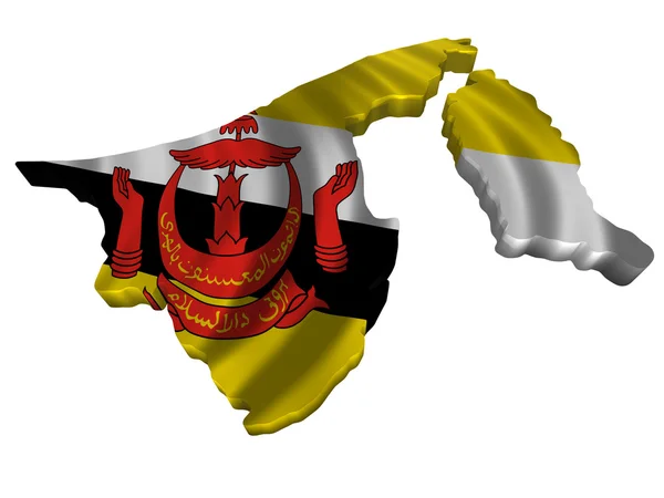 Flag and map of Brunei — Stock Photo, Image