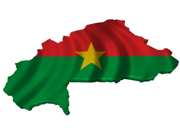 Flagge und Karte von Burkina Faso — Stockfoto
