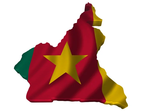 국기와 카메룬의 지도 — 스톡 사진