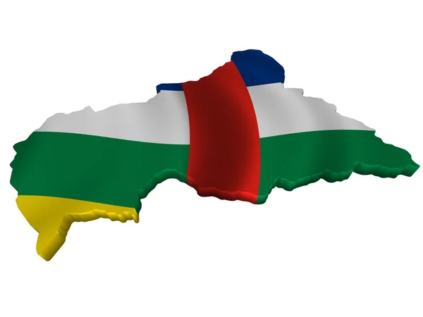 Zászló és a Közép-afrikai Köztársaság Térkép — Stock Fotó