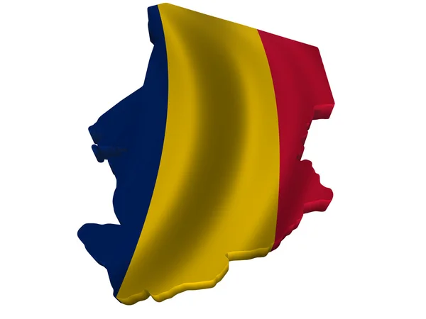 Vlag en kaart van Tsjaad — Stockfoto