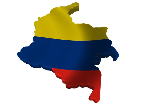 Flagge und Landkarte Kolumbiens — Stockfoto