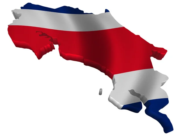 船旗国和哥斯达黎加地图 — 图库照片