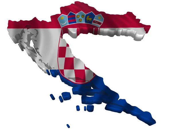 Flaga i Mapa Chorwacja — Zdjęcie stockowe