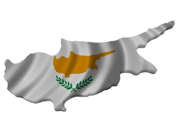 Vlajka a mapa Kypru — Stock fotografie