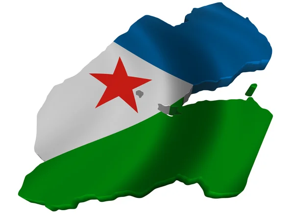 Vlajka a mapa Džibuti — Stock fotografie