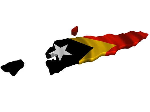 Flagge und Karte von Osttimor — Stockfoto