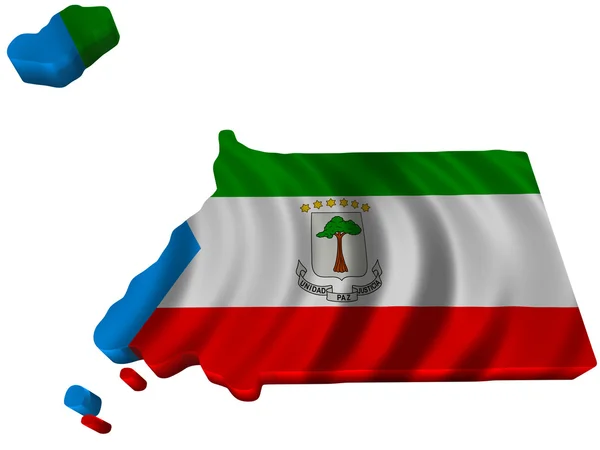 Flagge und Landkarte von Äquatorialguinea — Stockfoto