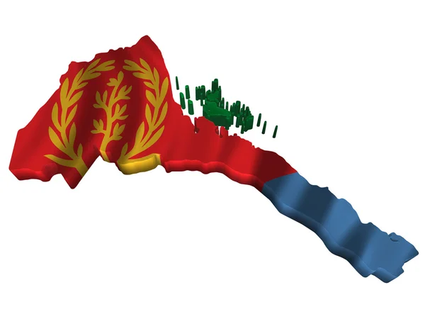 Flaga i mapę Erytrei — Zdjęcie stockowe