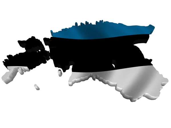 Vlag en de kaart van Estland — Stockfoto