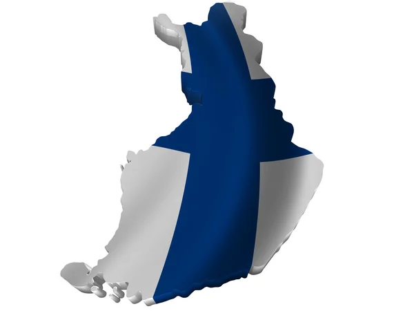 Флаг и карта Финляндии — стоковое фото