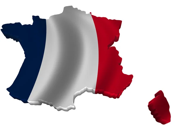 Σημαία και Χάρτης της Γαλλίας — Φωτογραφία Αρχείου