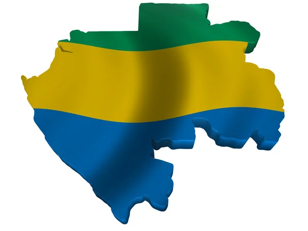 Flaga i mapę z Gabonu — Zdjęcie stockowe