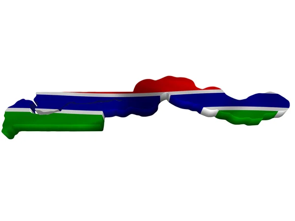 Vlajka a mapa Gambie — Stock fotografie