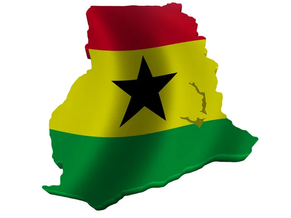 Flagge und Karte von Ghana — Stockfoto