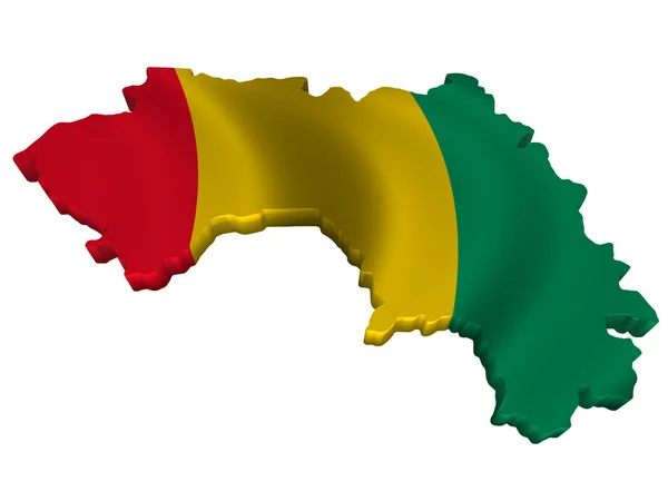 국기와 기니의 지도 — 스톡 사진