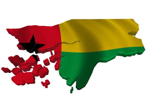 깃발 그리고 기니 비사우 공화국의 지도 — 스톡 사진