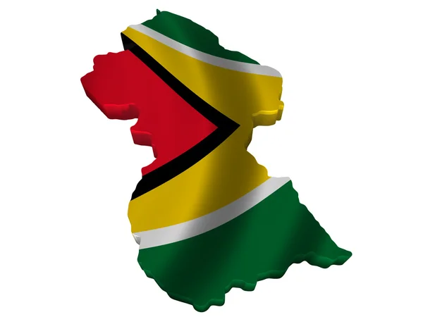 Bandeira e mapa de Guiana — Fotografia de Stock