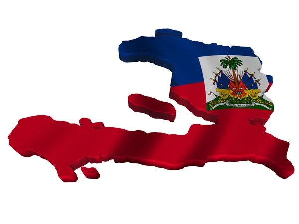 Vlag en de kaart van Haïti — Stockfoto