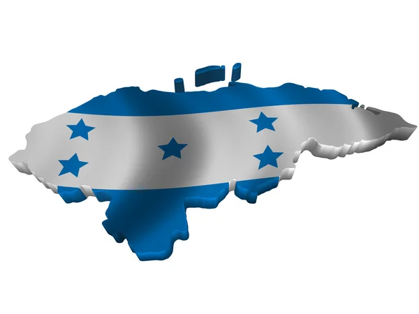 Flagge und Karte von Honduras — Stockfoto