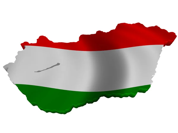 Σημαία και Χάρτης της Ουγγαρίας — Φωτογραφία Αρχείου