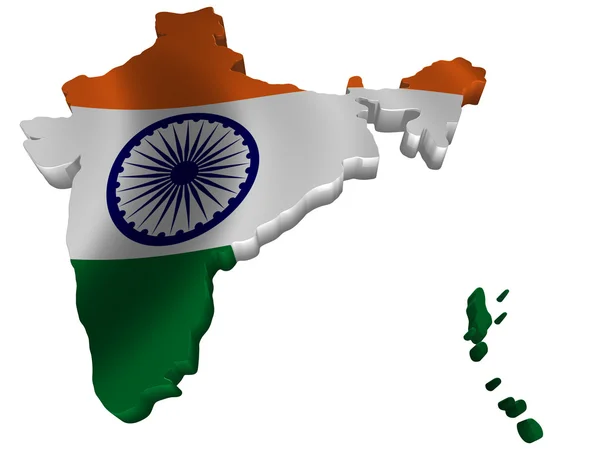 Bandera y mapa de India —  Fotos de Stock