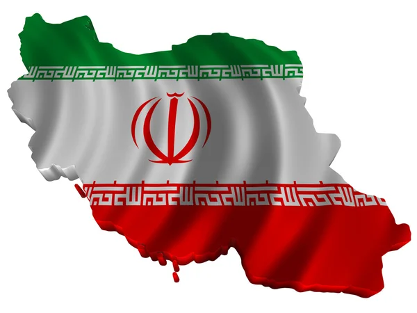 Drapeau et carte de l'Iran — Photo