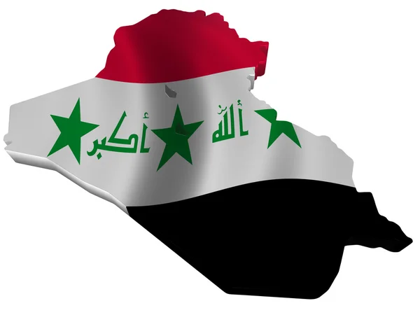 Vlajka a mapa Iráku — Stock fotografie