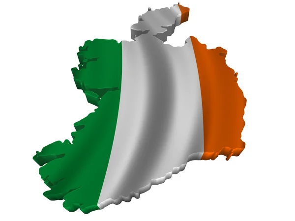 Flagga och karta över Irland — Stockfoto