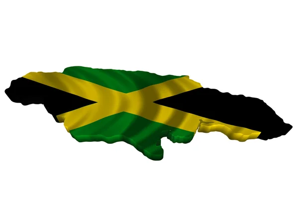 Drapeau et carte de Jamaïque — Photo