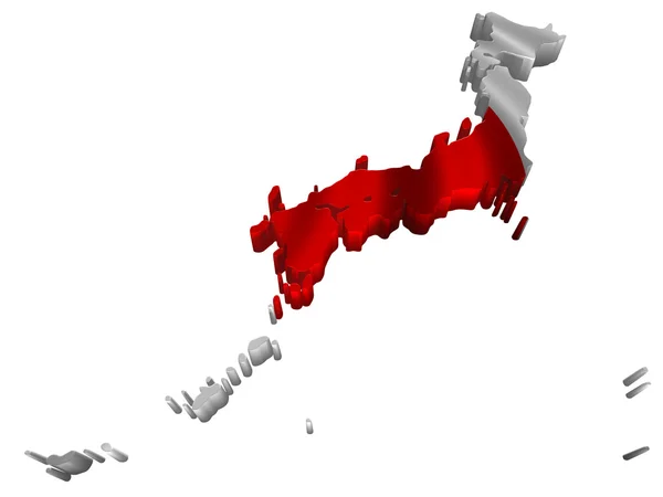 Bandera y mapa de Japón —  Fotos de Stock
