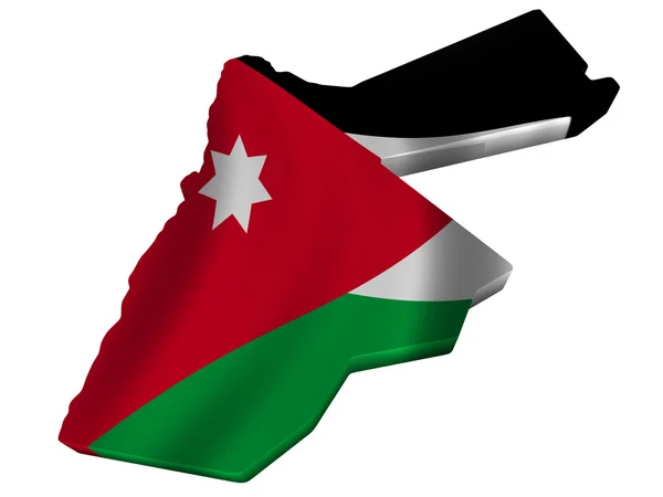 Vlag en kaart van Jordanië — Stockfoto