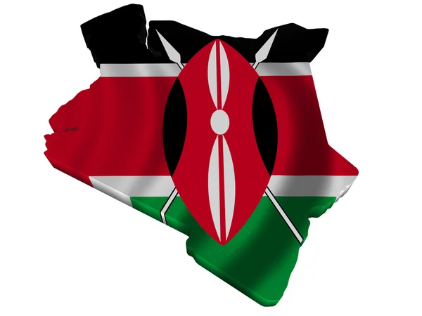 Flagg og kart over Kenya – stockfoto