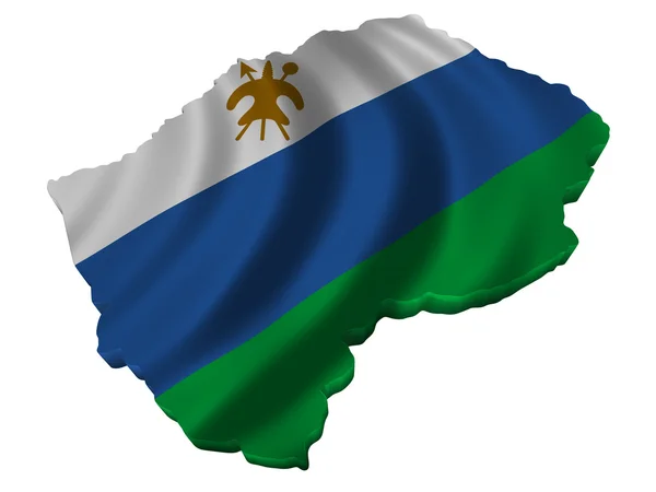 Bandera y mapa de Lesotho — Foto de Stock
