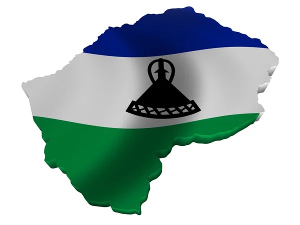 Drapeau et carte de Lesotho 2 — Photo