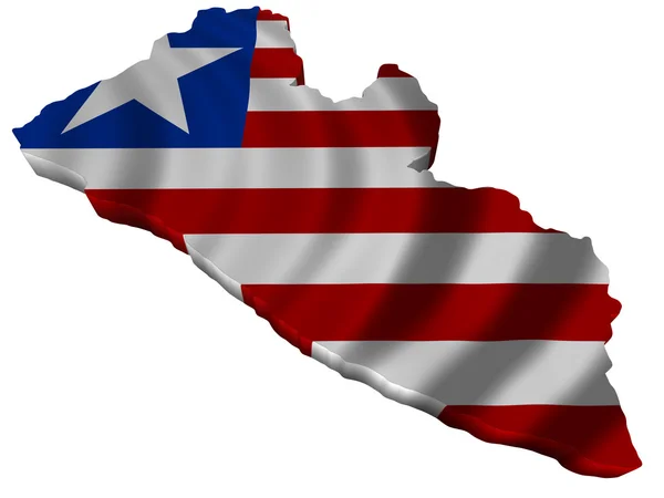 Flagge und Karte von Liberia — Stockfoto